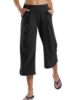 Title nine slaycation gray textured stripe Cropped Lightweight Pants XL Elastic